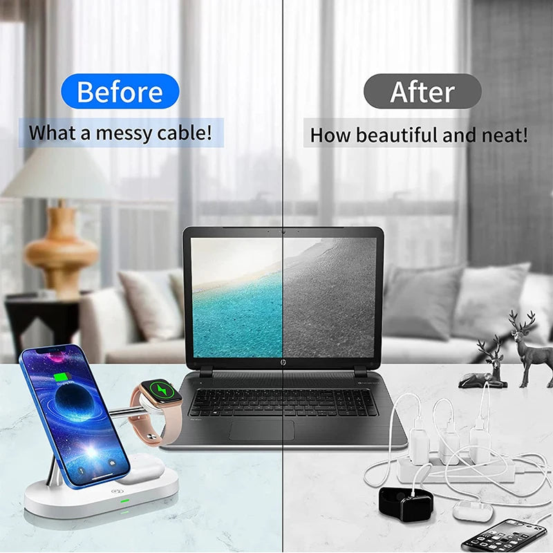 Magnetic 3-in-1 Wireless Charger Station - Digital Clarity & Co.